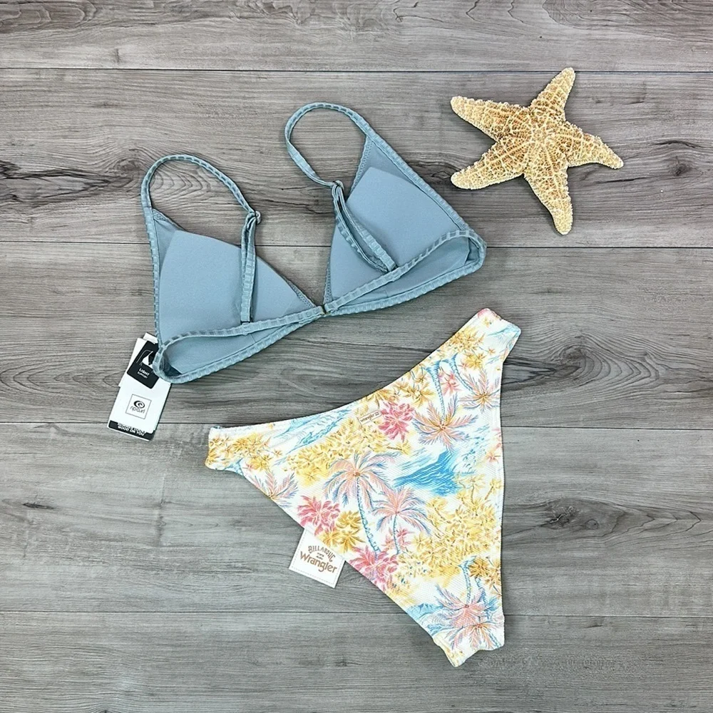 ☀️BILLABONG☀️ PREMIUM SURF BANDED FIXED TRi Wrangler Western Shore Havana Bikini